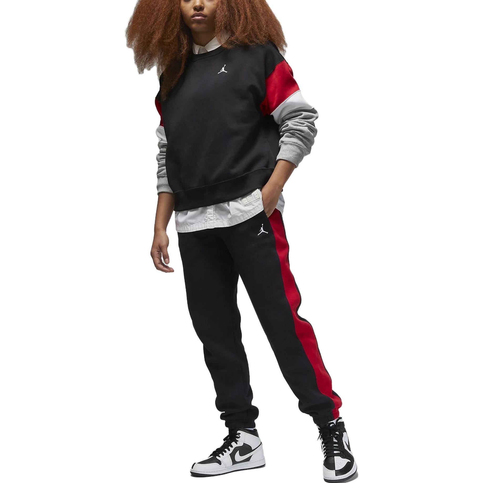 (WMNS) Air Jordan Brooklyn Fleece Pants 'Black Red White' FB5171-010 sold by KicksCrew product image thumbnail 4