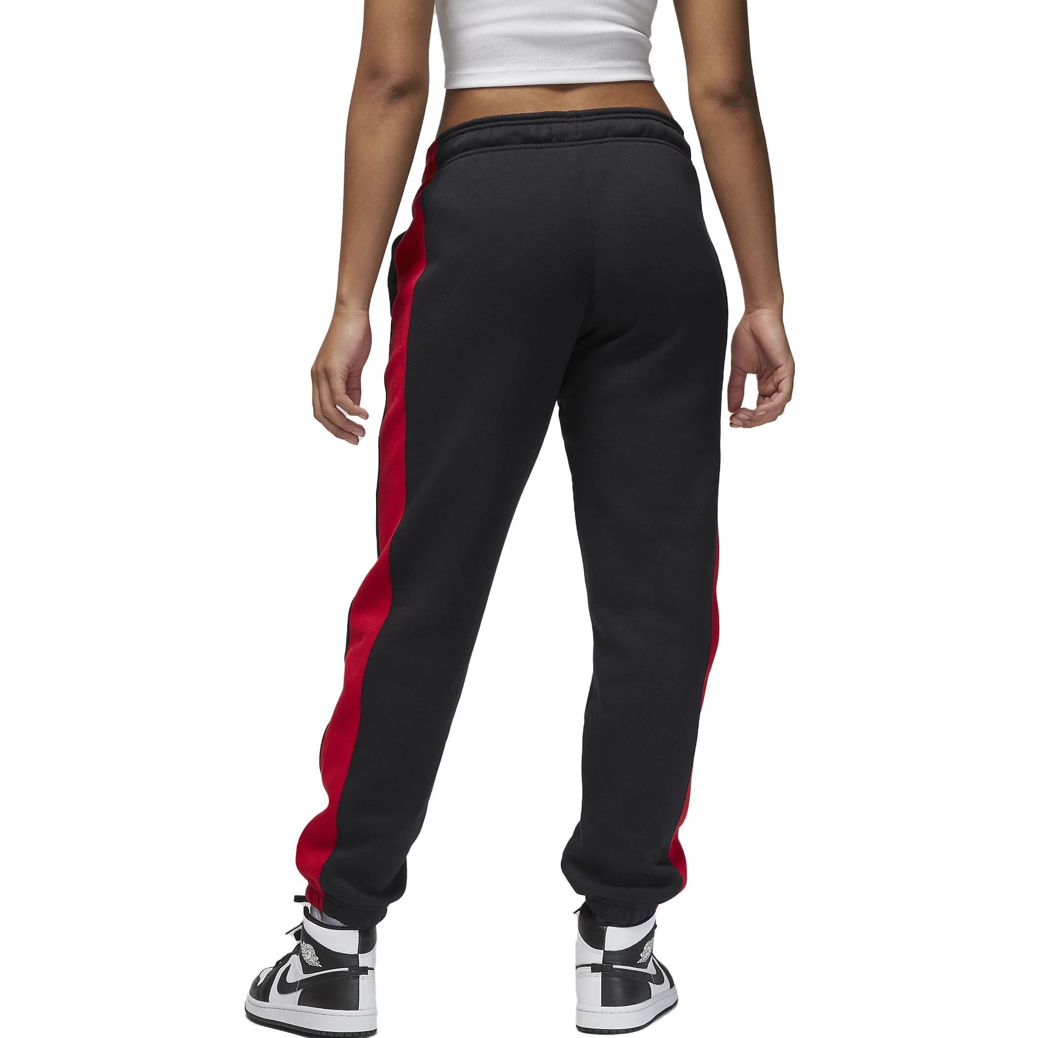 (WMNS) Air Jordan Brooklyn Fleece Pants 'Black Red White' FB5171-010 sold by KicksCrew product image thumbnail 3