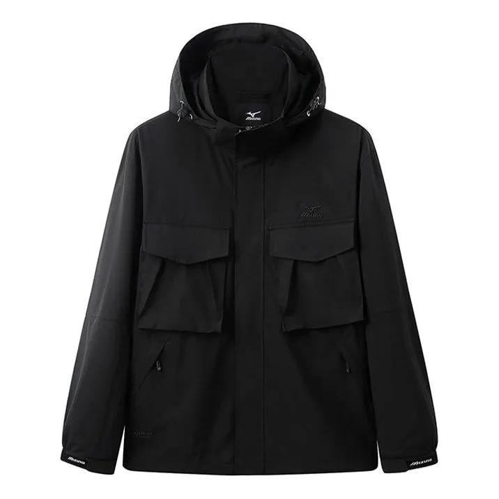 Mizuno Logo Waterproof Jacket 'Black' A2CE3110 sold by KicksCrew