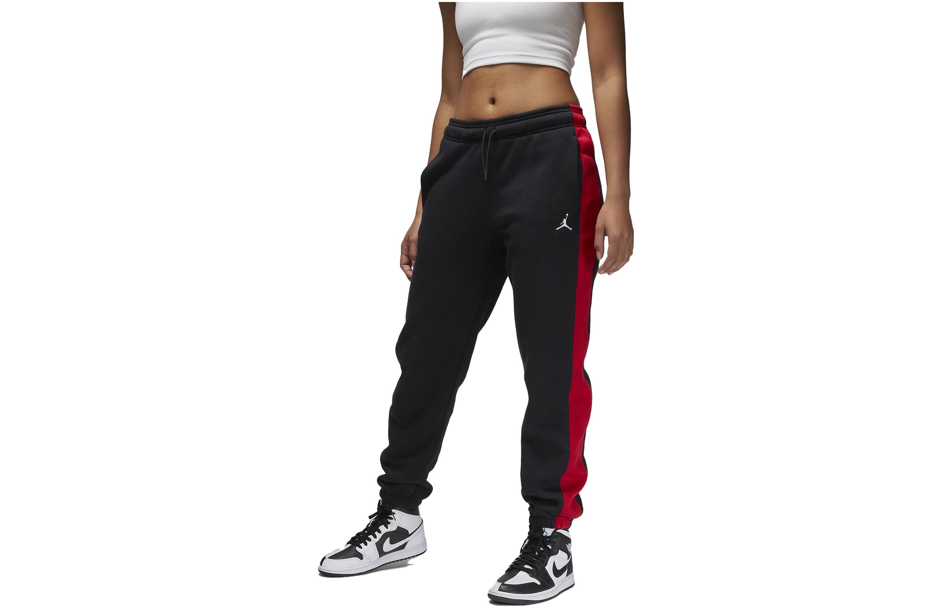 (WMNS) Air Jordan Brooklyn Fleece Pants 'Black Red White' FB5171-010 sold by KicksCrew product image thumbnail 2