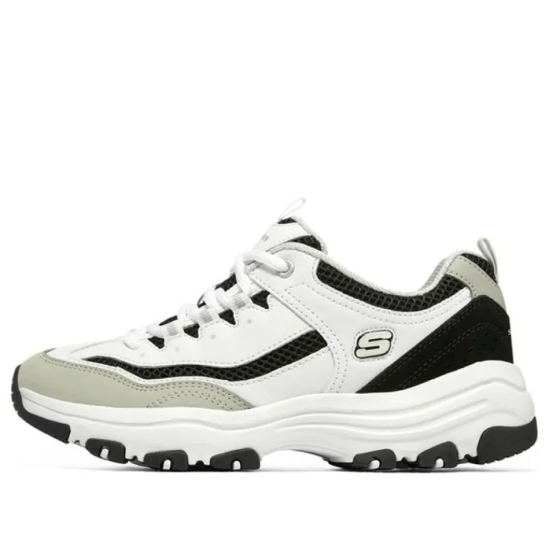 (WMNS) Skechers Arch Fit D'Lites 'White Black Beige' 8730066-WLGY sold by KicksCrew