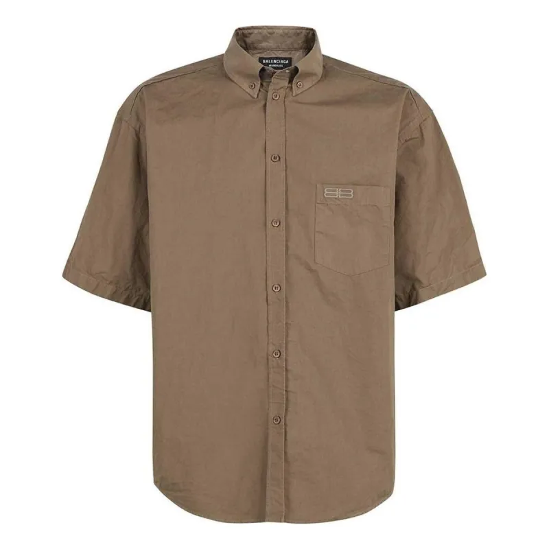 Balenciaga BB Authentic Jersey Apparel Shirt 'Tan' 699057TYB187081 sold by KicksCrew