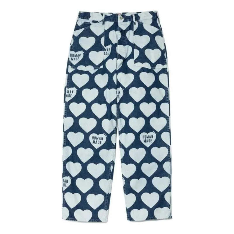 HUMAN MADE Heart Baggy Denim Pants 'Indigo' HM25PT013 sold by KicksCrew