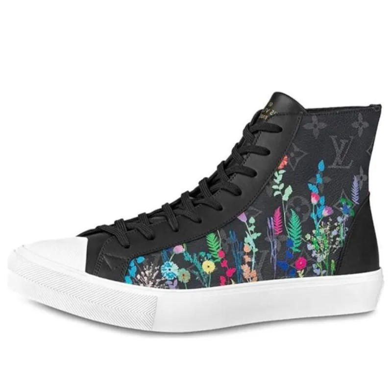 LOUIS VUITTON Tattoo Ankle Sneakers 'Black Monogram with Garden' 1A7R2A sold by KicksCrew