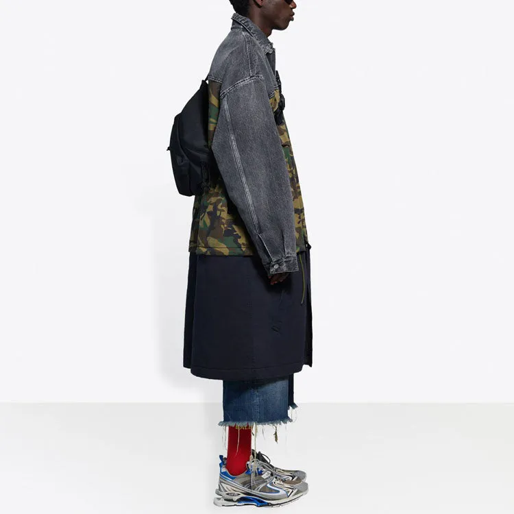 Balenciaga 3 Layered Patchwork Knee Length Car Coat 'Green Blue' 659092TKL142840 sold by KicksCrew product image thumbnail 5