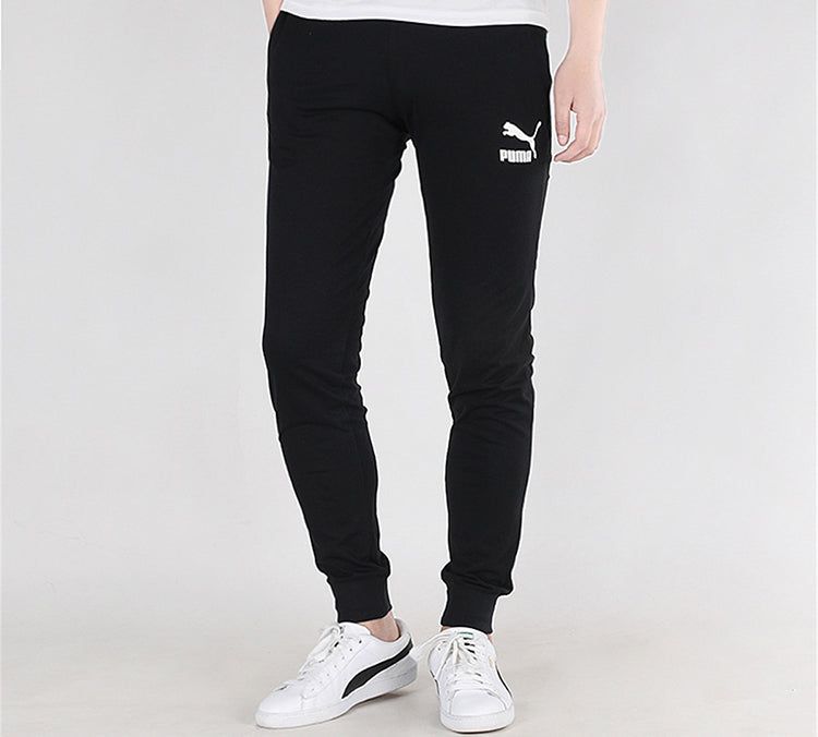 Puma Classics Jersey Cuffed Pants 'Black White' 597488-01 sold by KicksCrew product image thumbnail 3