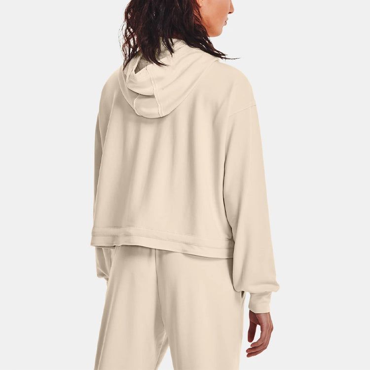 (WMNS) Under Armour Terry Project Rock Terry Pullover Hoodie 'Cream White' 1361059-110 sold by KicksCrew product image thumbnail 3