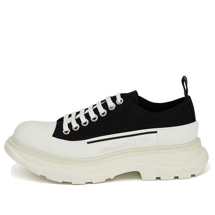 (WMNS) Alexander McQueen Tread Slick Low Lace Up 'Black White' 611705W4L321070 sold by KicksCrew