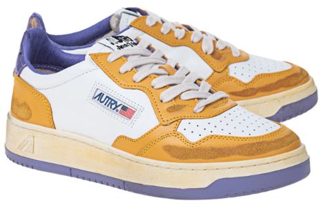 (WMNS) Autry Medalist Low Super Vintage Sneakers 'White Purple Yellow' AVLW-CL03 sold by KicksCrew