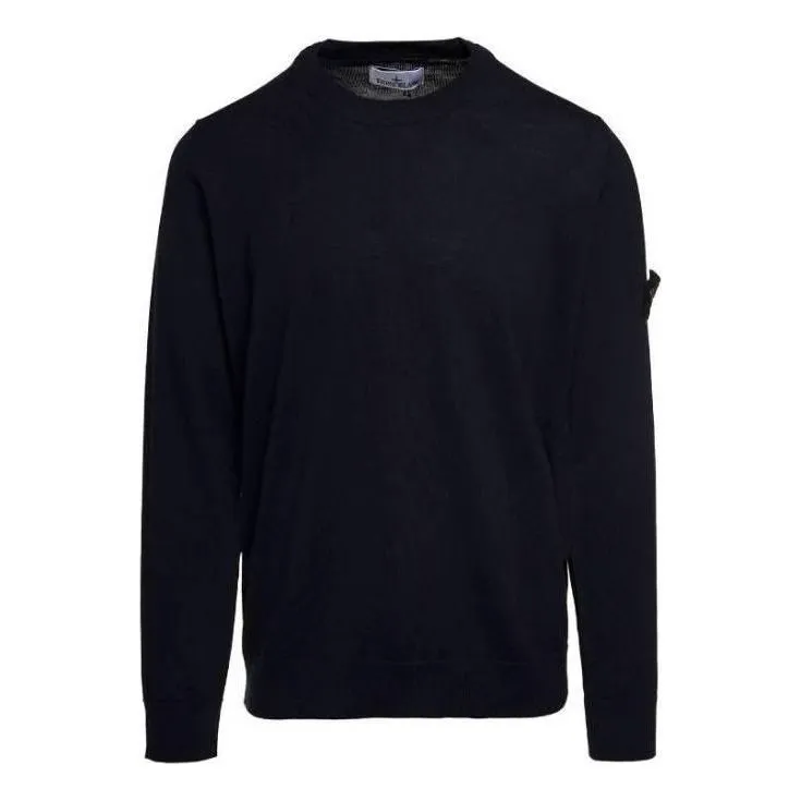 STONE ISLAND Wool Crewneck Sweater 'Navy Blue' 7915510C4-A0020 sold by KicksCrew