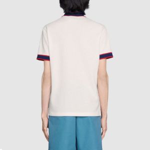 GUCCI Cotton piquet polo with Interlocking G 'off-white' 653380-XJDF8-9222 sold by KicksCrew