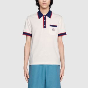 GUCCI Cotton piquet polo with Interlocking G 'off-white' 653380-XJDF8-9222 sold by KicksCrew
