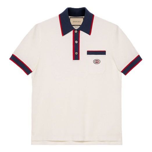 GUCCI Cotton piquet polo with Interlocking G 'off-white' 653380-XJDF8-9222 sold by KicksCrew