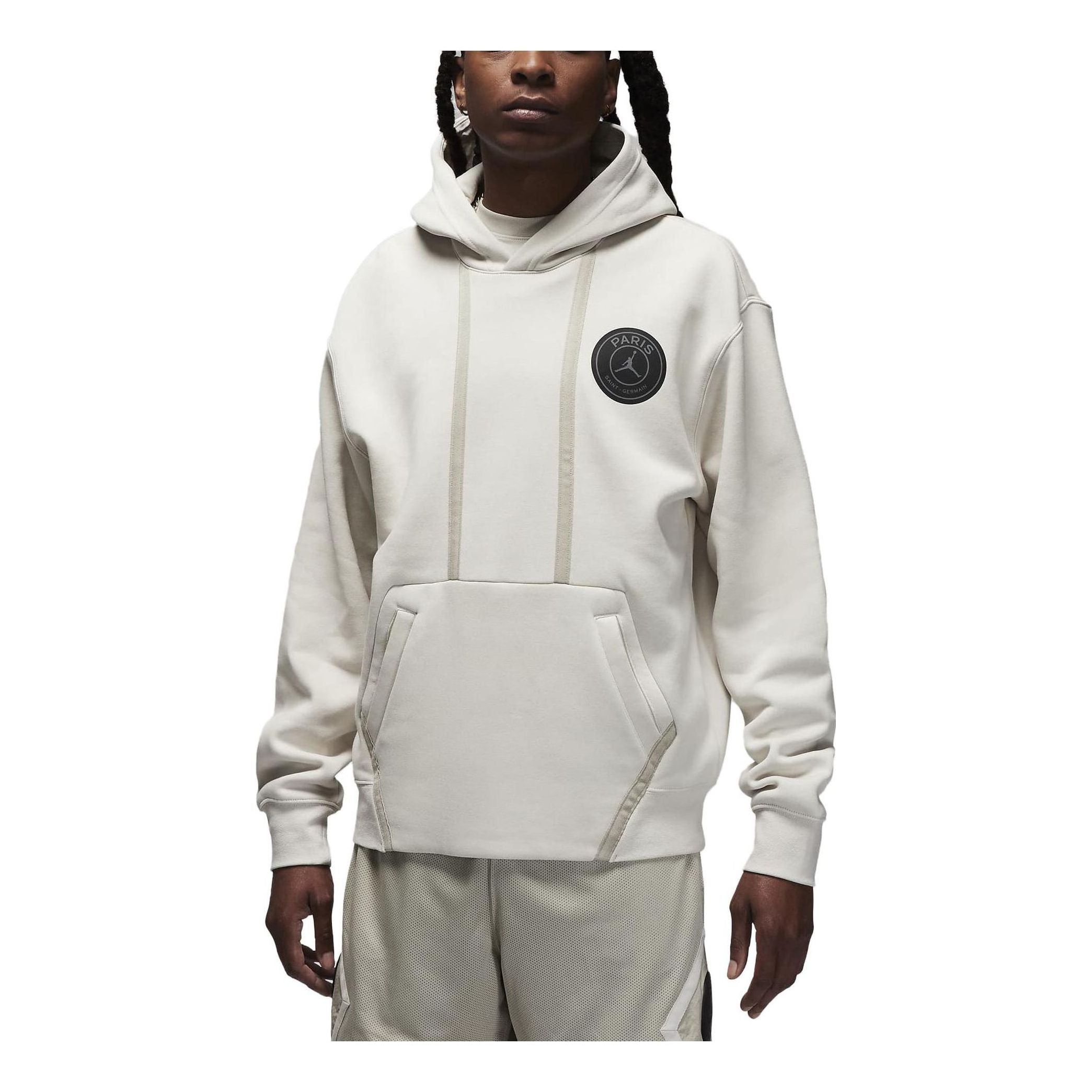 Air Jordan x Paris Saint-Germain Fleece Pullover Hoodie 'Light Bone' DZ2923-072 sold by KicksCrew