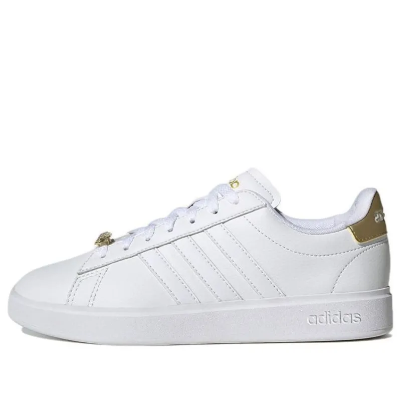(WMNS) Adidas Grand Court Cloudfoam 'White Gold Metallic' GW7114 sold by KicksCrew