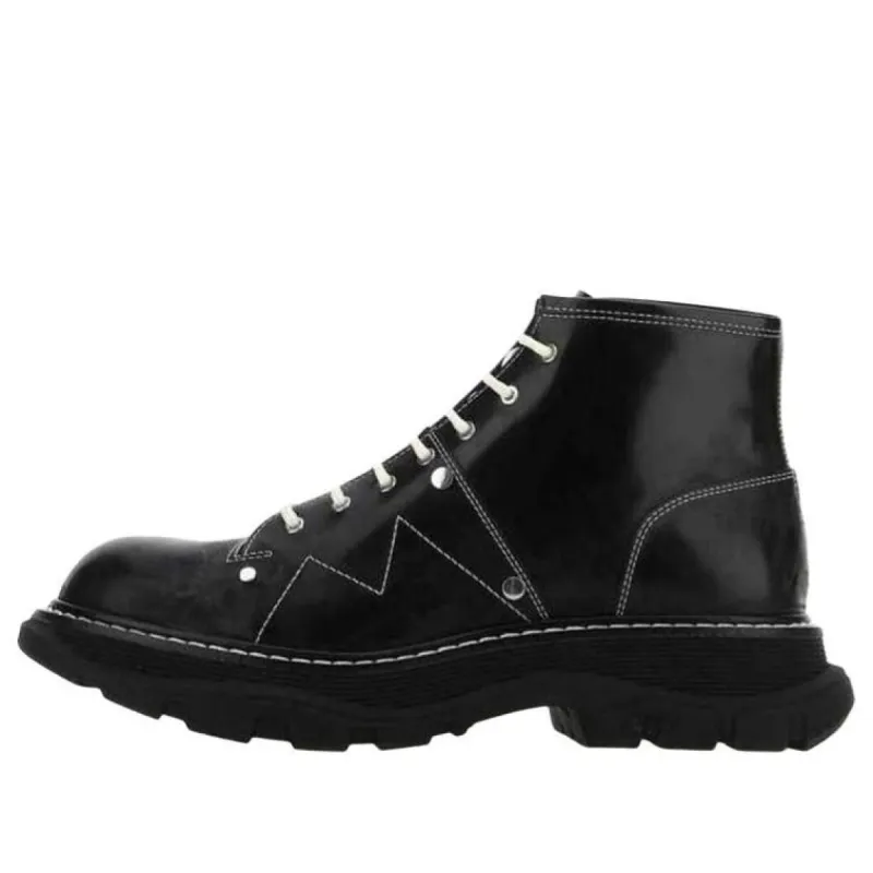 (WMNS) Alexander McQueen Tread Lace-Up Boots 'Black' 604253WHZ811090 sold by KicksCrew