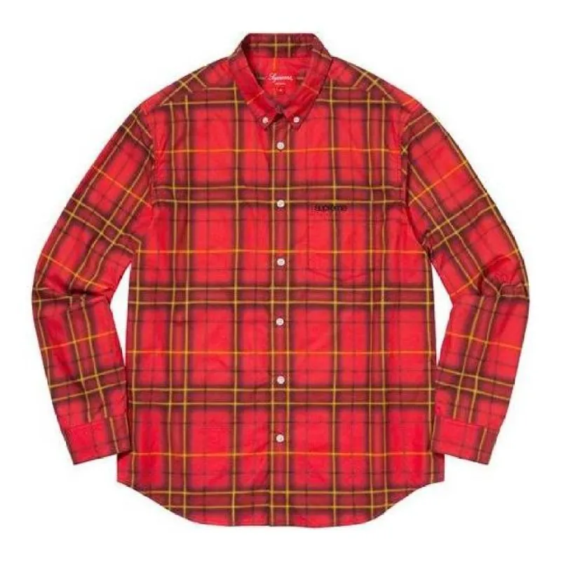 Supreme Spray Tartan Shirt 'Red Yellow' SUP-SS21-582 sold by KicksCrew