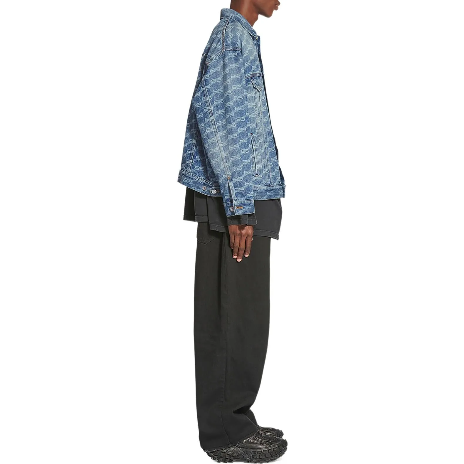 Balenciaga BB Monogram Large Fit Jacket 'Blue' 675208TMW370443 sold by KicksCrew product image thumbnail 5