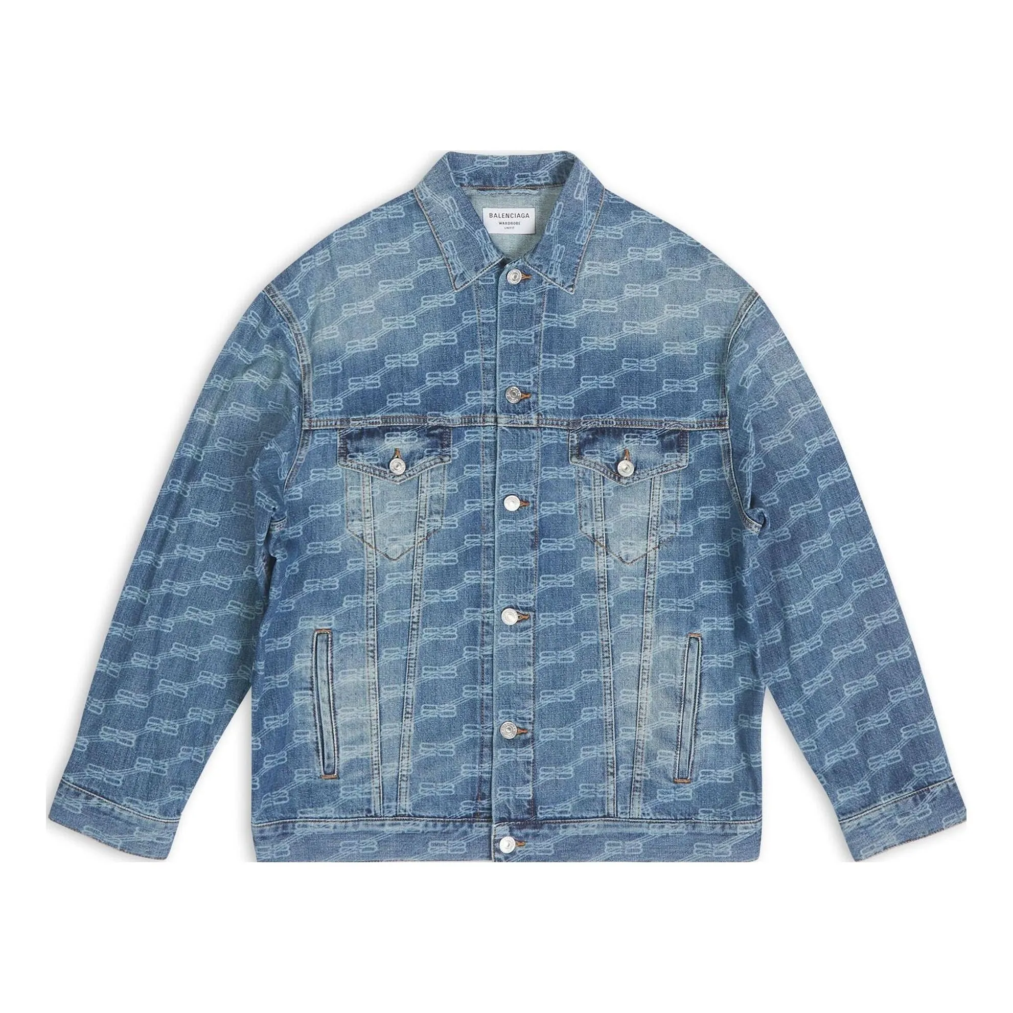 Balenciaga BB Monogram Large Fit Jacket 'Blue' 675208TMW370443 sold by KicksCrew