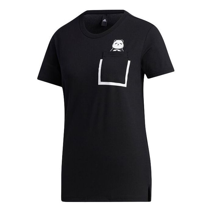 Gj6533 WMNS) Adidas Panda Pocket T-Shirt 'Black' GL5646 Parallel