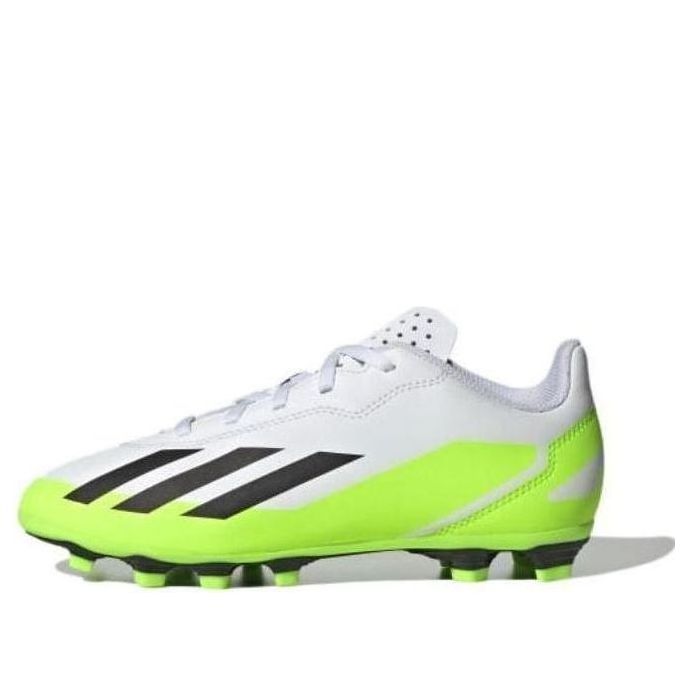 (GS) adidas X Crazyfast.4 FG 'White Black Lucid Lemon' IE1588 sold by KicksCrew