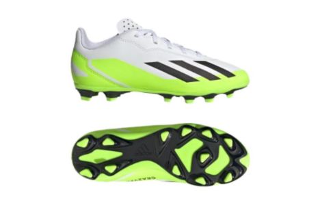 (GS) adidas X Crazyfast.4 FG 'White Black Lucid Lemon' IE1588 sold by KicksCrew