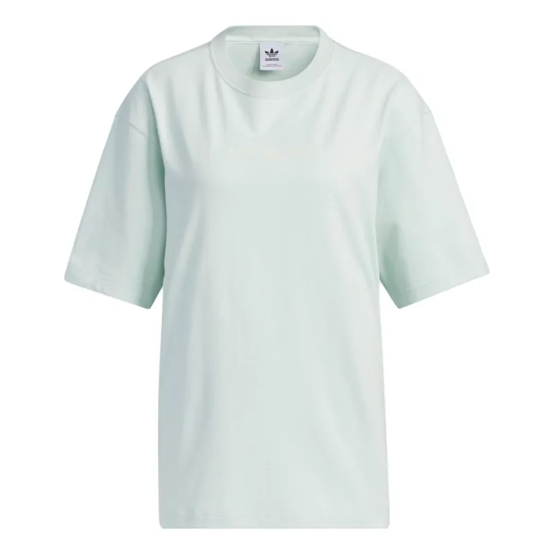 (WMNS) adidas originals Logo Short Sleeve T-shirt 'Green' IK8675 sold by KicksCrew