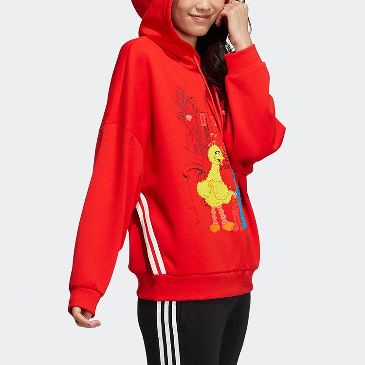 (WMNS) Adidas NEO 2022 spring CNY Sesame Street knitted hoodies 'Red' HD7278 sold by KicksCrew product image thumbnail 4
