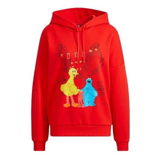 (WMNS) Adidas NEO 2022 spring CNY Sesame Street knitted hoodies 'Red' HD7278 sold by KicksCrew