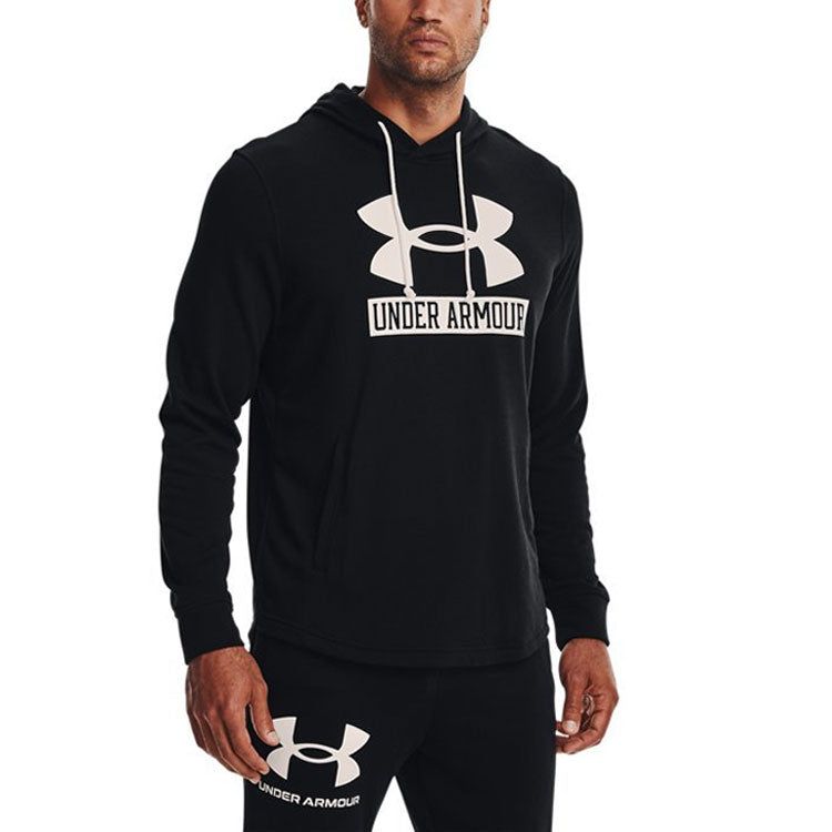 Under Armour Rival Terry Logo Hoodie 'Black' 1370390-001 sold by KicksCrew product image thumbnail 4