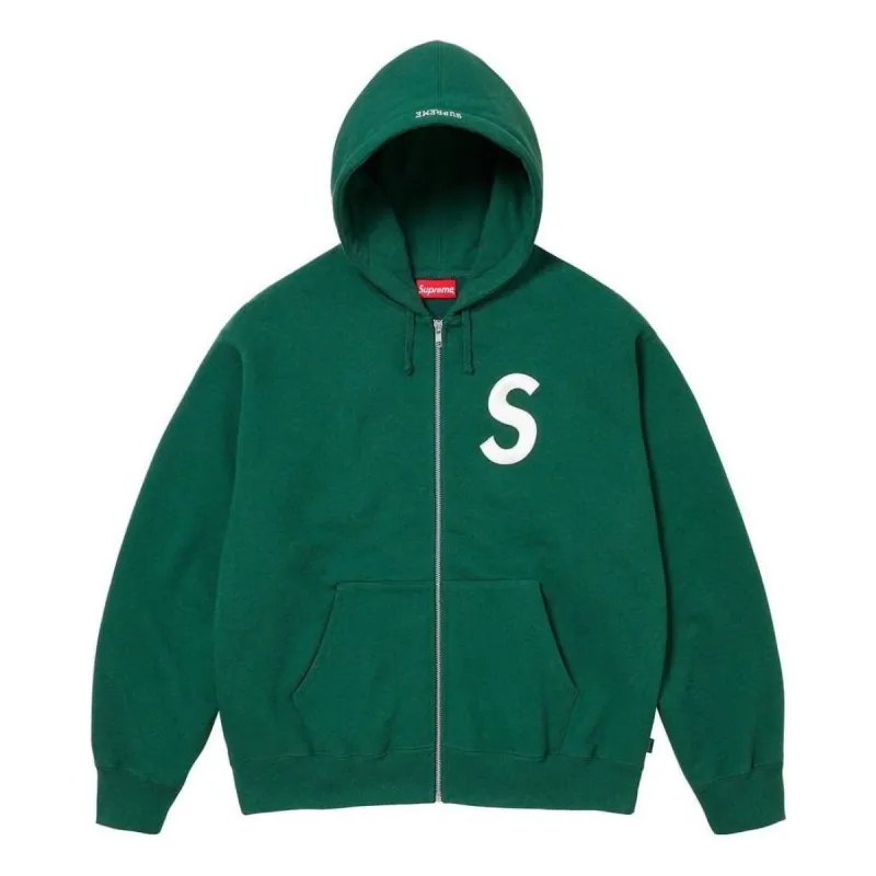 Supreme FW23 Week3 S Logo Zip Up Hooded Sweatshirt Jacket 'Green' SUP-FW23-071 sold by KicksCrew