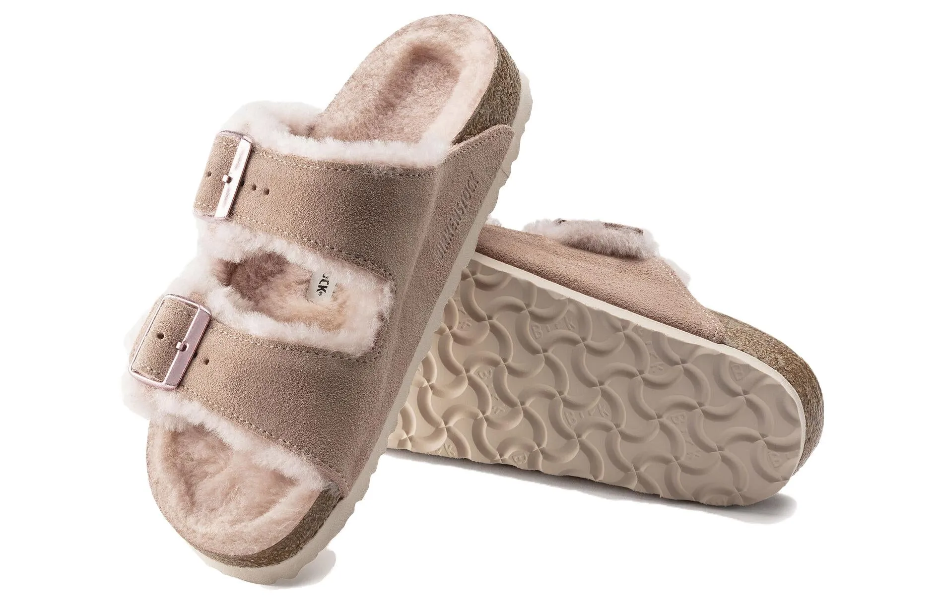 (WMNS) Birkenstock Arizona Shearling Suede Leather Sandals 'Light Rose' 1020389 sold by KicksCrew product image thumbnail 5