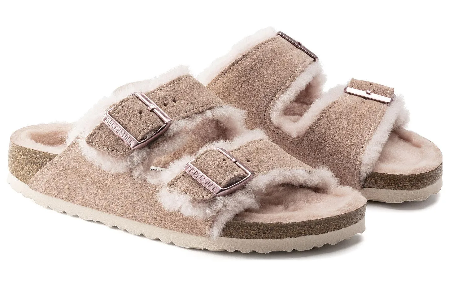 (WMNS) Birkenstock Arizona Shearling Suede Leather Sandals 'Light Rose' 1020389 sold by KicksCrew product image thumbnail 3