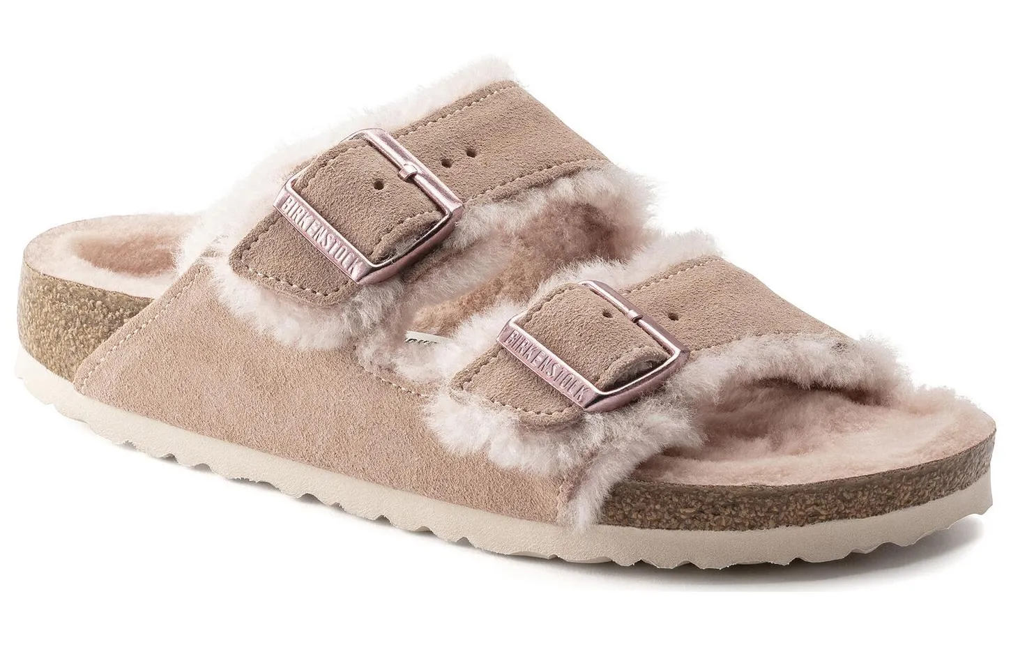 (WMNS) Birkenstock Arizona Shearling Suede Leather Sandals 'Light Rose' 1020389 sold by KicksCrew product image thumbnail 2