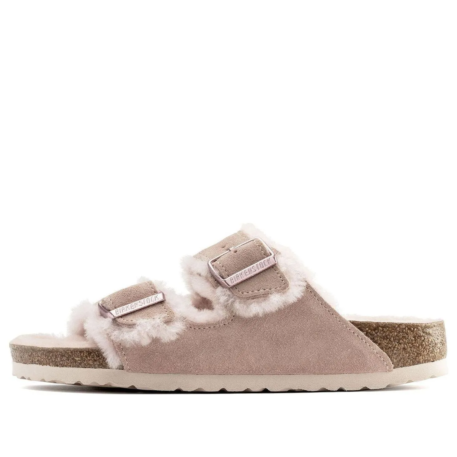 (WMNS) Birkenstock Arizona Shearling Suede Leather Sandals 'Light Rose' 1020389 sold by KicksCrew