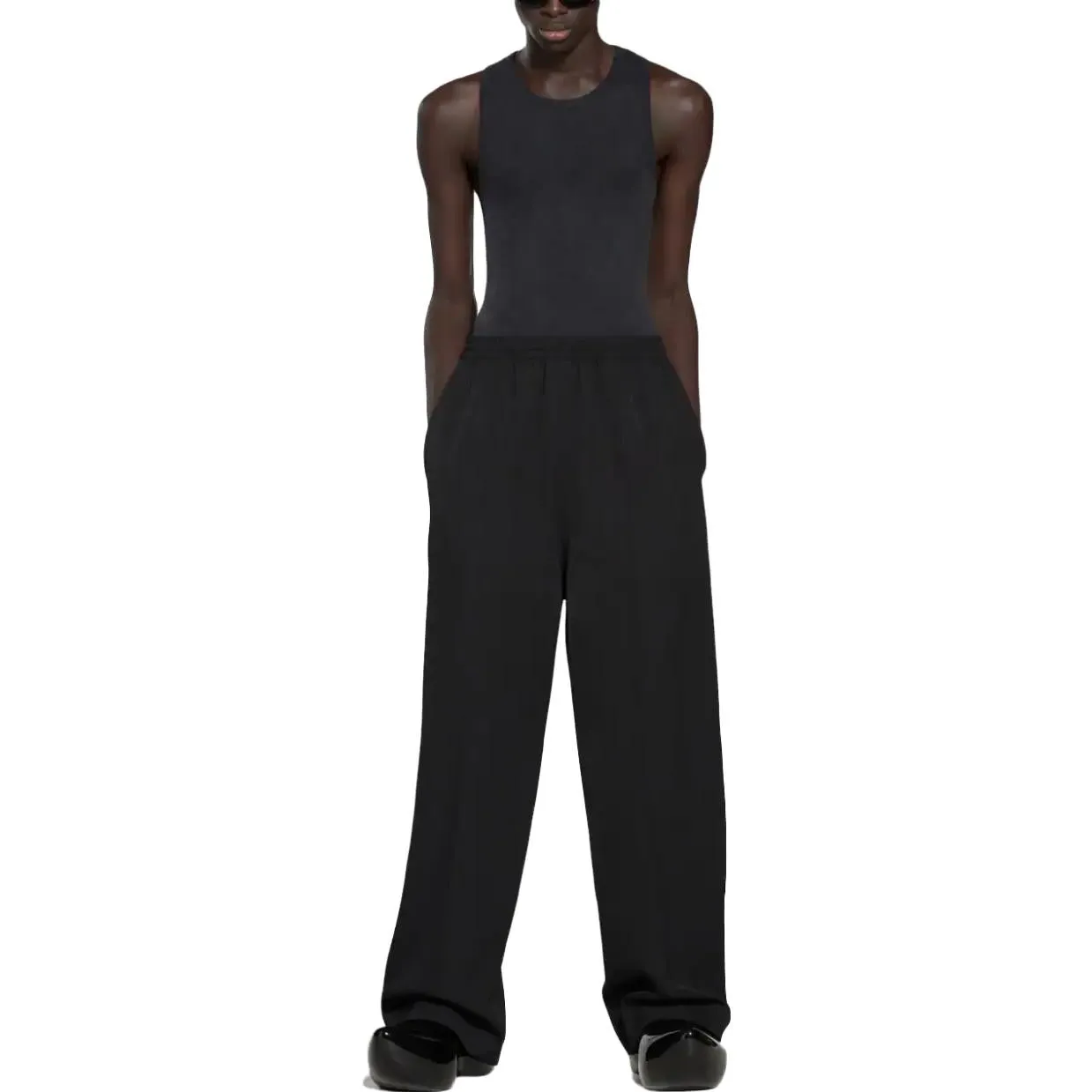 Balenciaga Elastic Waist Straight Leg Pants 'Black' 743903TNT391000 sold by KicksCrew product image thumbnail 2
