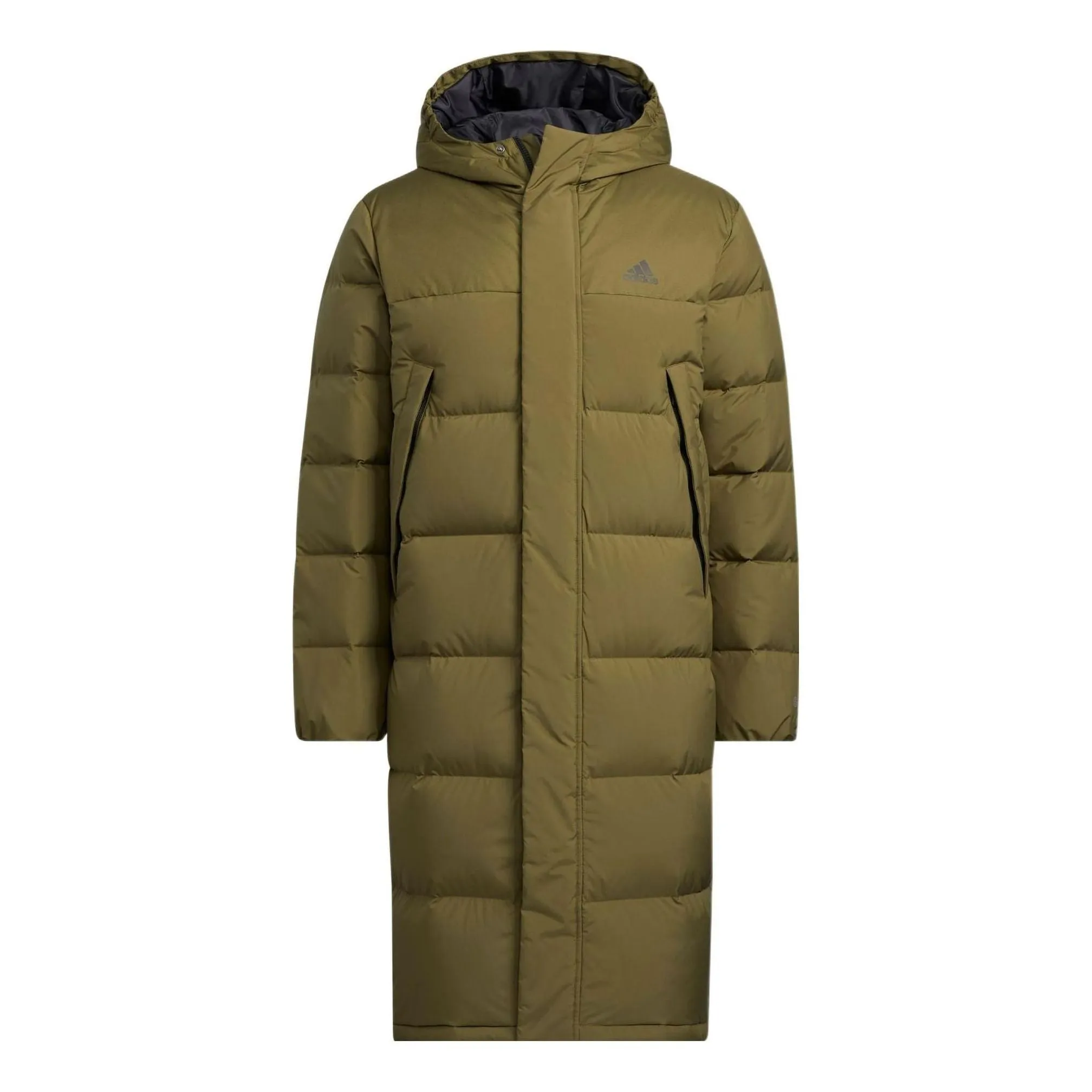 adidas Outdoor Hooded Thermal Down Long Jacket 'Olive Green' HZ2598 sold by KicksCrew