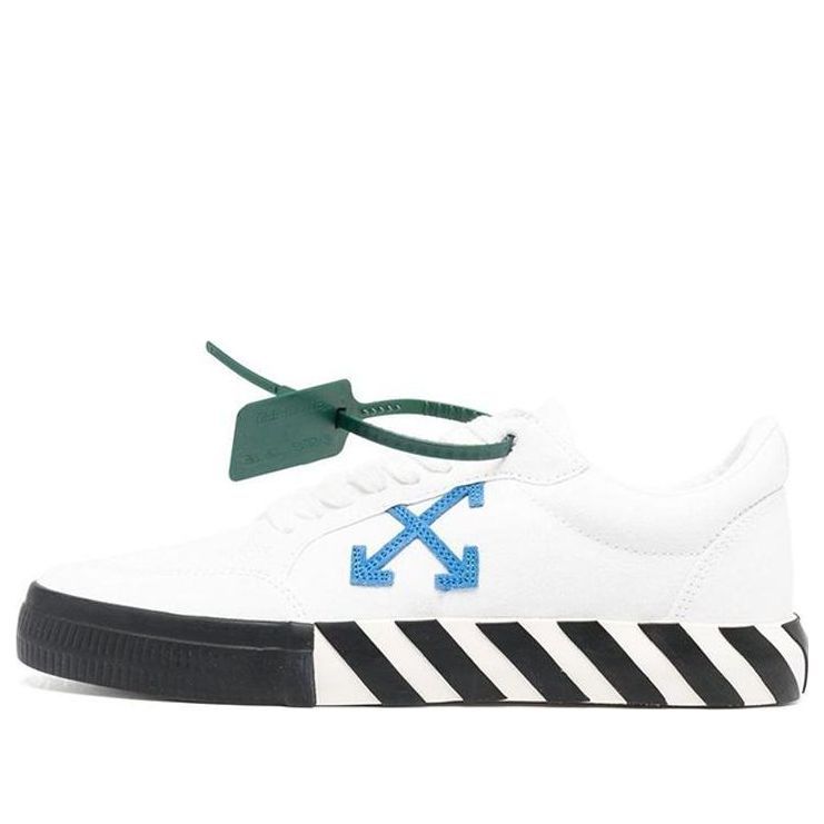 Off-White Low Vulcanized Canvas Sneaker 'White Black Blue Orange' OMIA085F22FAB0010145 sold by KicksCrew