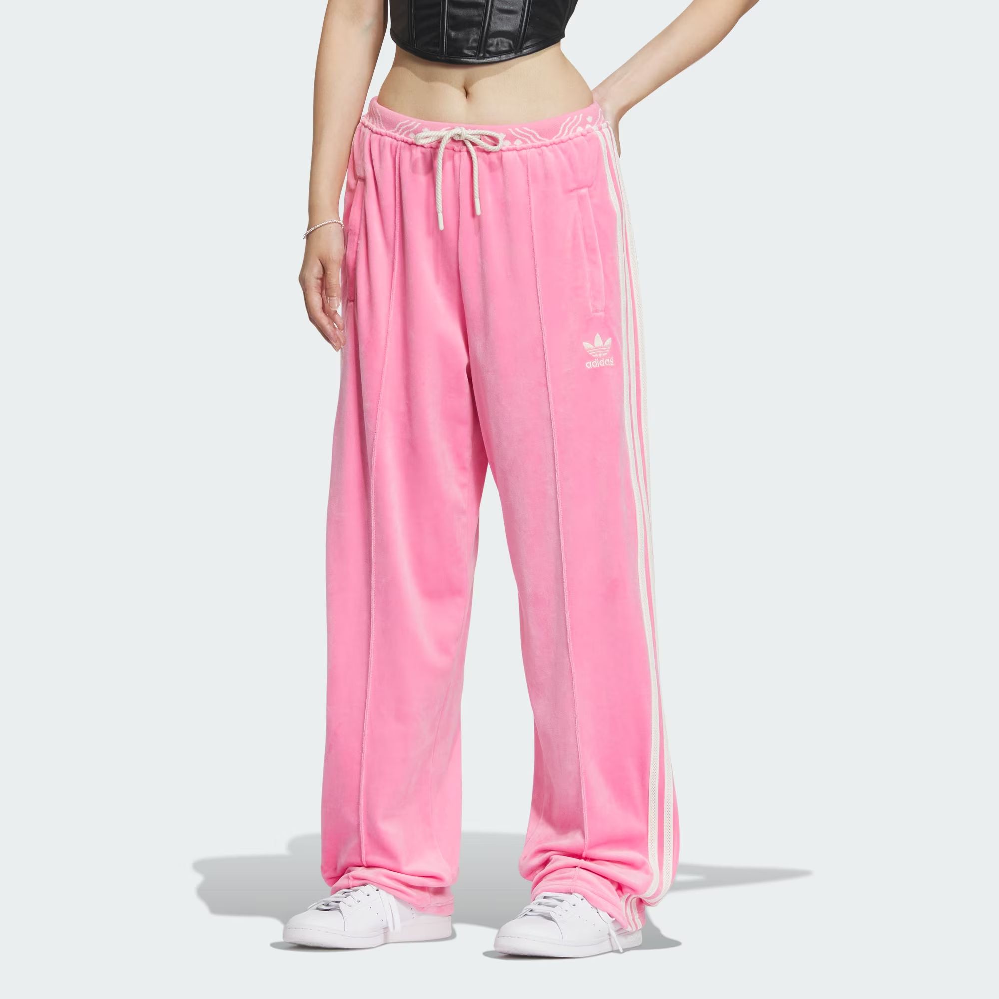 (WMNS) Adidas Originals Velour SST Track Suit Pants 'Pink' IX4230 sold by KicksCrew product image thumbnail 3