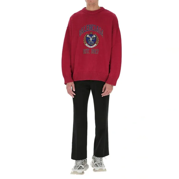 Balenciaga Est. 1917 College Logo Crewneck Sweater 'Red' 675267T32176164 sold by KicksCrew product image thumbnail 2
