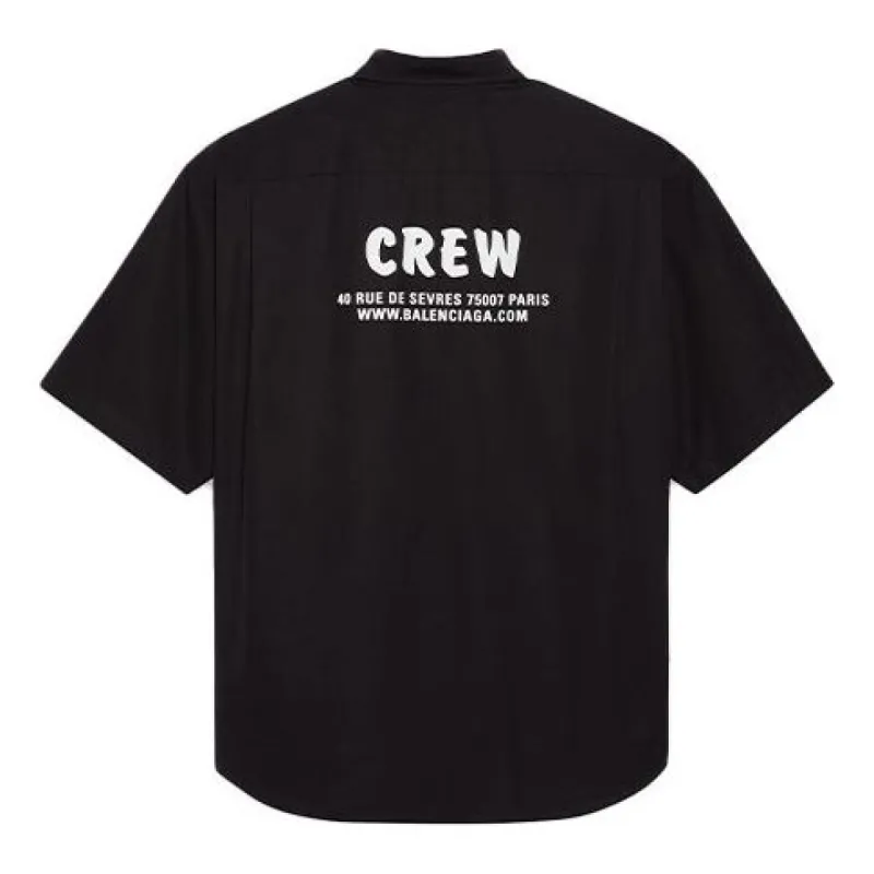Balenciaga Crew Short Sleeve Shirt 'Black' 622251TIM391000 sold by KicksCrew