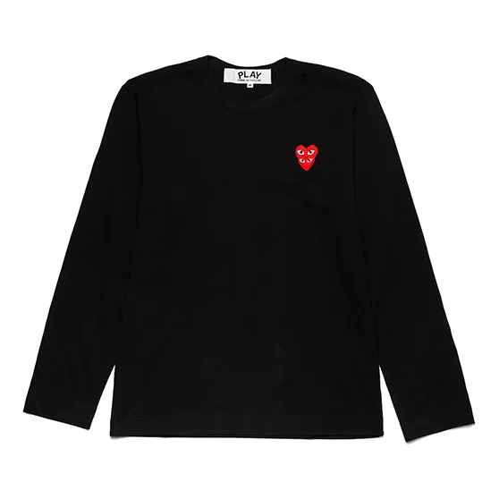 COMME des GARCONS PLAY Long Sleeve T-shirt Red Family Heart 'Black' AZ-T292-051-1 sold by KicksCrew