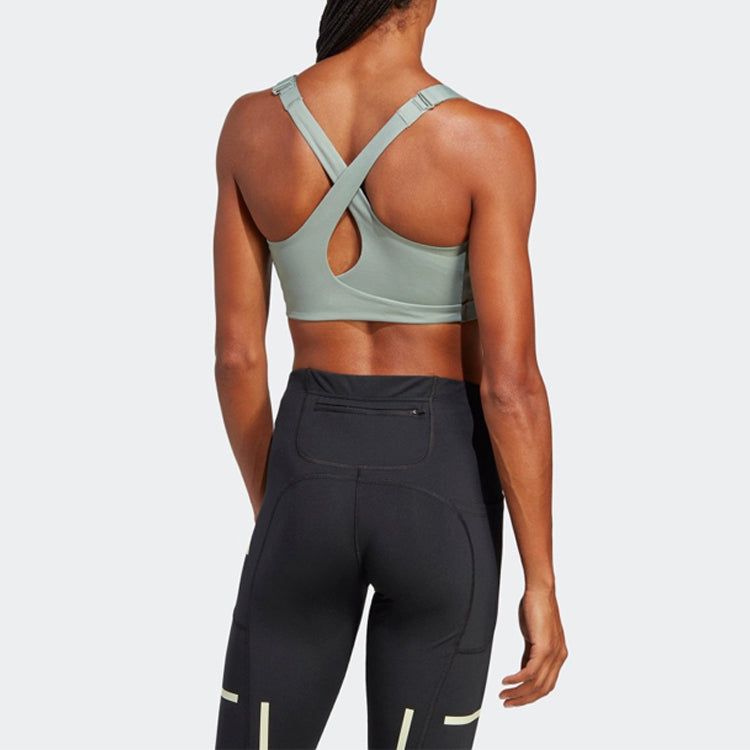 (WMNS) Adidas FastImpact Luxe Run High-Support Bra 'Green' HR9662 sold by KicksCrew product image thumbnail 4