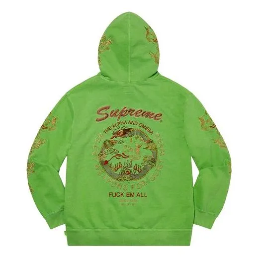 Supreme Dragon Overdyed Hooded Sweatshirt 'Green Red' SUP-SS20-670 sold by KicksCrew product image thumbnail 2