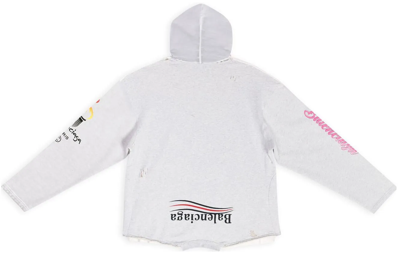 Balenciaga Paris Upside Down Hoodie Oversized 'White' 698156TMVD19000 sold by KicksCrew product image thumbnail 2