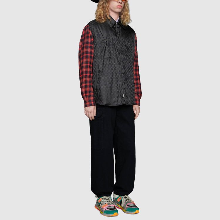 Gucci GG Nylon Shirt With Check Sleeves 'Black' 604113-Z4039-1043 sold by KicksCrew product image thumbnail 2