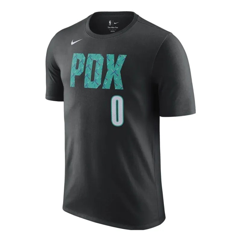 Nike x NBA Portland Trail Blazers City Edition T-Shirt 'Black' DV6008-011 sold by KicksCrew
