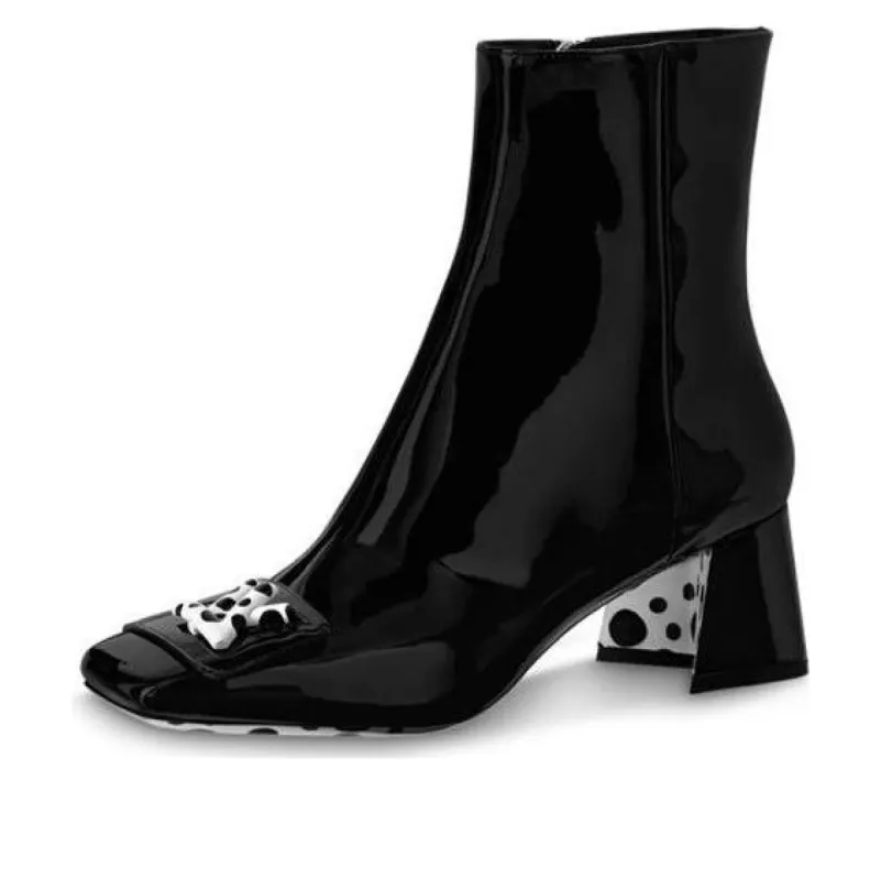 (WMNS) LOUIS VUITTON x YAYOI KUSAMA 55mm Heeled Boots 'Black' 1AB9OF sold by KicksCrew