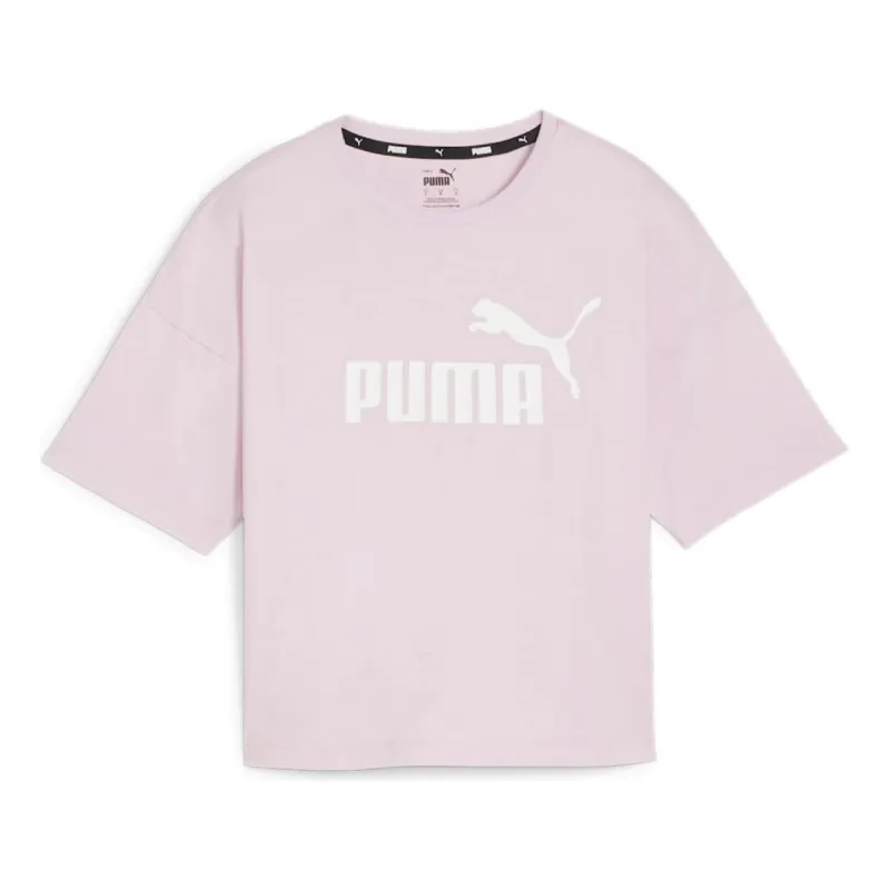 (WMNS) PUMA Essentials Logo Cropped T-Shirt 'Grape Mist' 586866-60 sold by KicksCrew