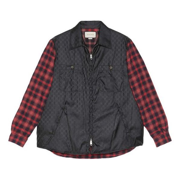 Gucci GG Nylon Shirt With Check Sleeves 'Black' 604113-Z4039-1043 sold by KicksCrew